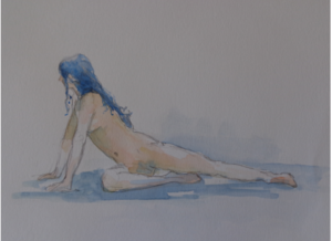 Croquis aquarellé Nu